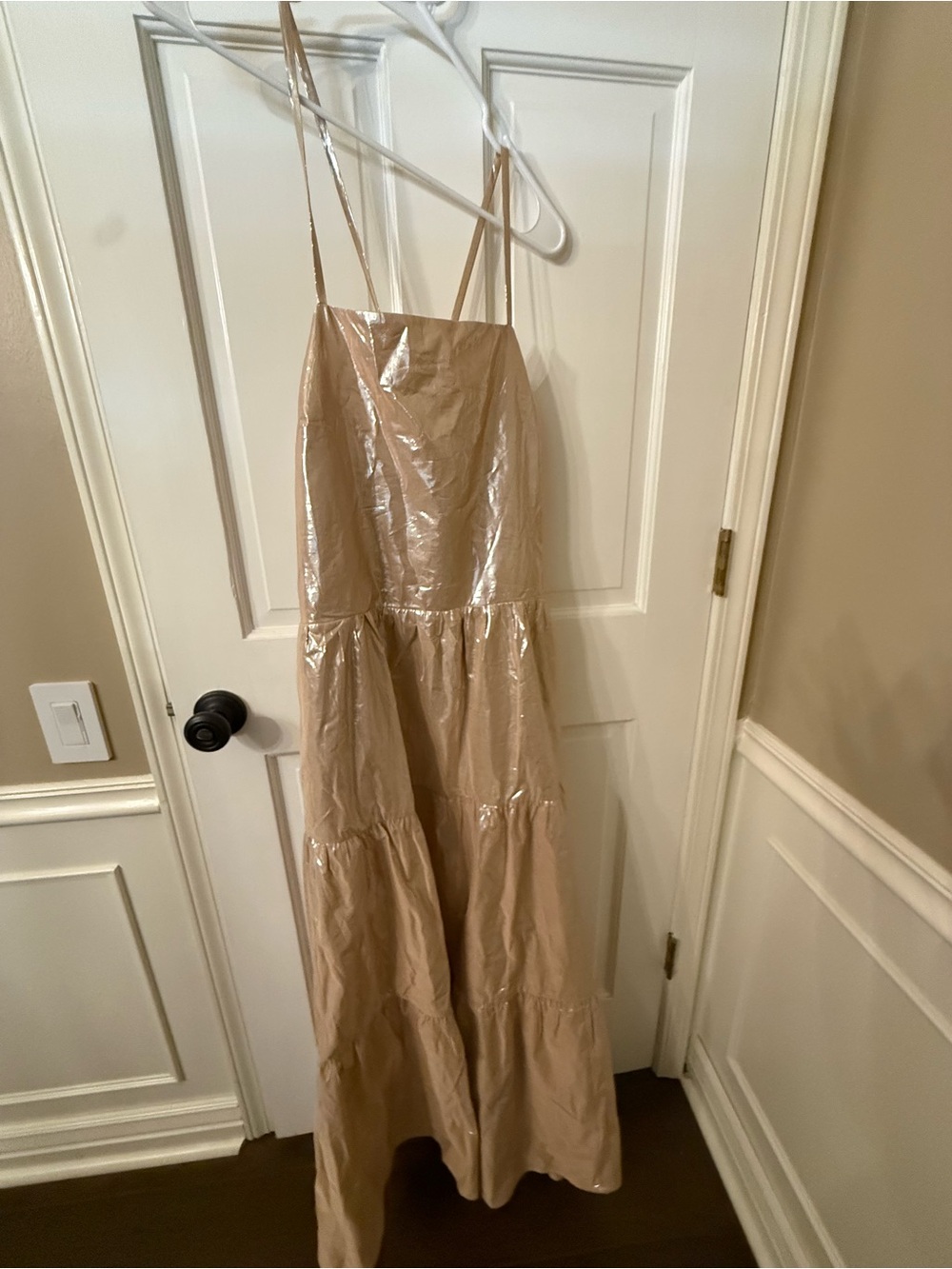 GAP Shimmery Beige/ Gold Maxi Dress- large tall- NWT